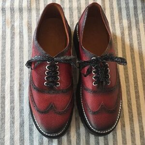 Classic Red and Black Women's Brogues